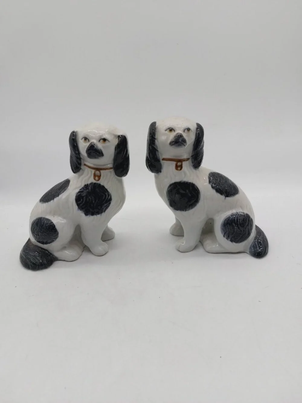 Staffordshire Dogs Spaniel White Black 6